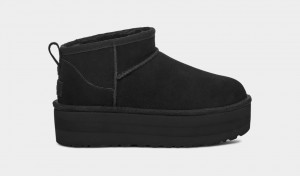 Cizme cu Platforma Ugg Clasici Ultra Mini Dama Negrii | 4518YTOUV